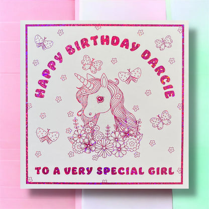 'Magical Unicorn' Birthday Card