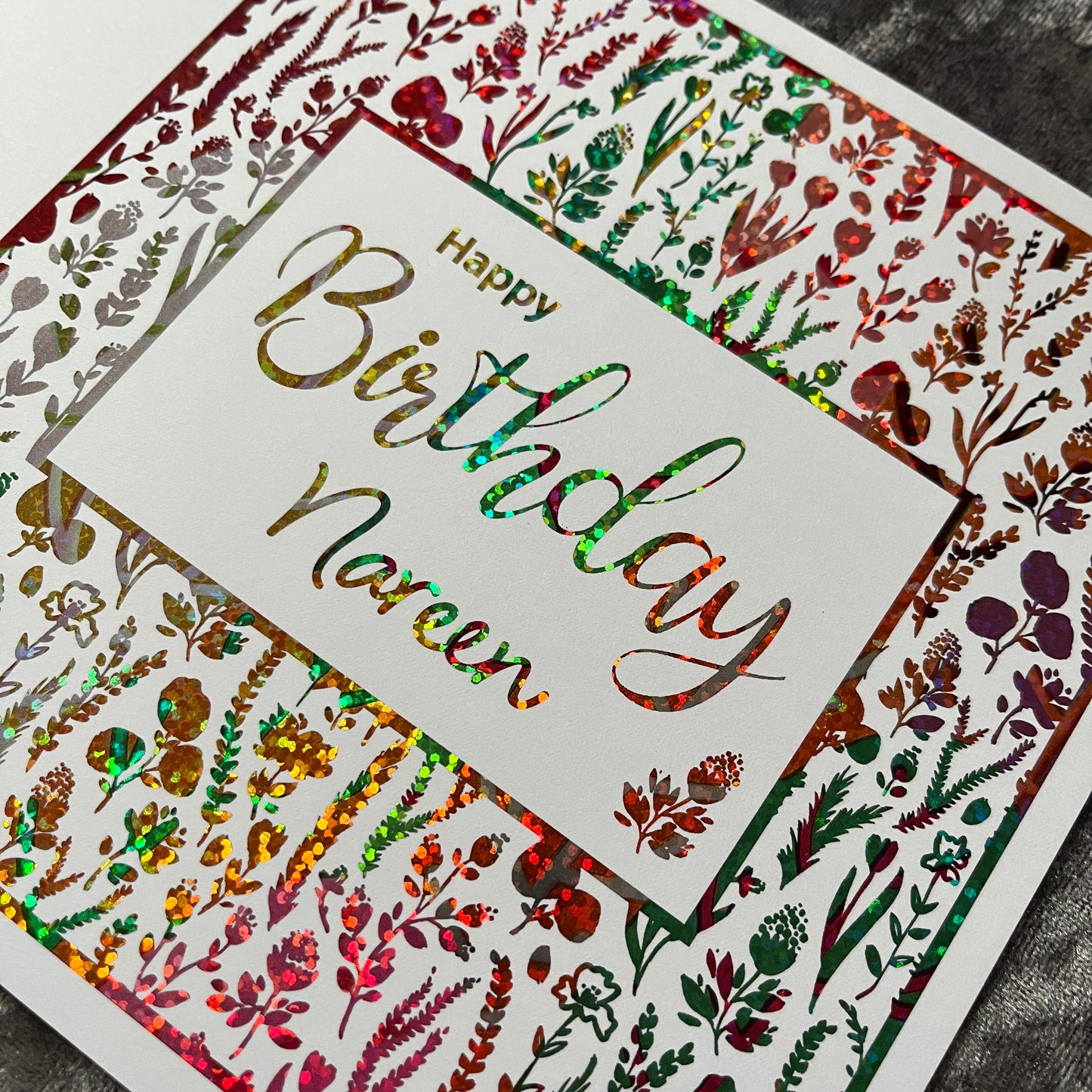 'Floral Sparkle' Birthday Card