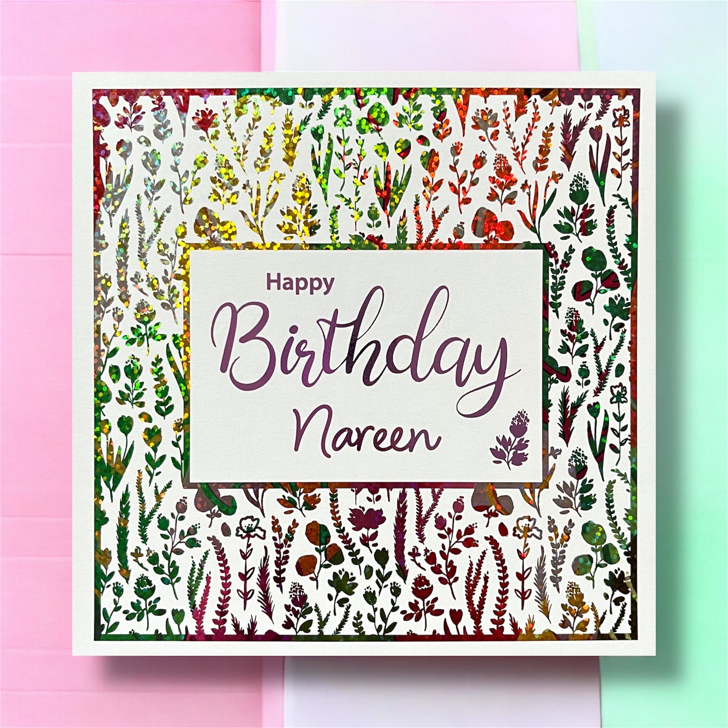 'Floral Sparkle' Birthday Card