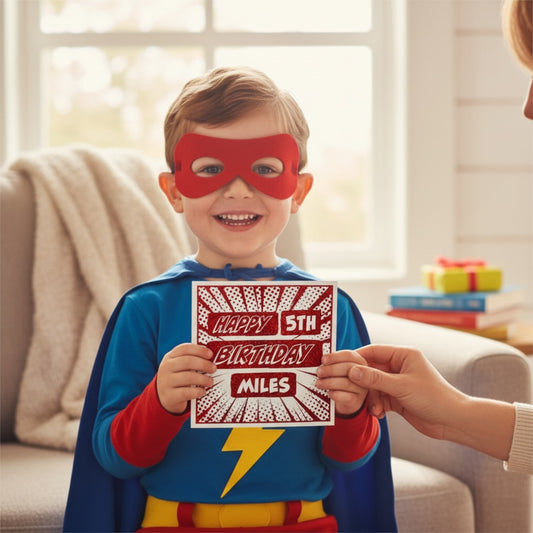 'Comic Hero' Birthday Card