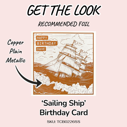 'Sailing Ship' Birthday Card